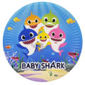 Baby Shark Paper Plates - 7 inch - Baby Shark Themed Party - Blue - Unisex - Pack Of 10 Plates. 