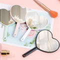 Heart-shaped Handheld Mirror Stylish Handheld Plastic Makeup Mirror Portable Heart Mirror for Beauty Routine Makeup Application Personal Grooming Female Users Gift Item. 