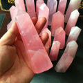 Rose Quartz Pillar Exquisite Fine Workmanship Compact Delicate Hand-made Faux Crystal Wand Decor for Home. 