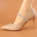 Shiny Rhinestone Elastic Shoe Ankle Straps Strap Detachable Lazy Shoelaces Shoes Fixing Strap Decorations Woman Anti Falling Heel Non-Slip Belt High Heels Anti-Loose Shoelace. 