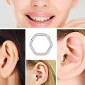 16G Piercing Nose Ring CZ 316L Surgical Steel Hexagon Septum Clicker Segment Ear Tragus Cartilage Helix Daith Earring Jewelry. 