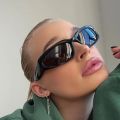 Fashion Wrap Around Cyber Y2K Sunglasses Women Silver Oval Shades Sports Cycling Sun Glasses Aesthetic Eyewear for Men Outdoor. 