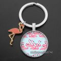 Cute Pink Flamingo Women Keychain Lovely Anime Swan Car Key Ring Holder Bag Charm Pendant Best Friend Accessories Gift. 