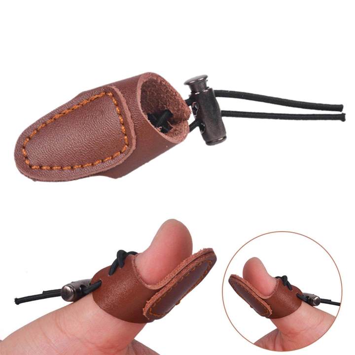 Leather Finger Guard Longbow Recurve Bow Thumb Protective Gear Outdoor Accessories