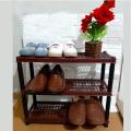 Plastic Shoe Rack Kitchen Stand Lightweight Shoe Organizer Entryway Hallway Closet Brown. 