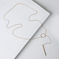 NK547 Punk Women Jewelry Minimalist Tiny Dainty Collier Unique Round Circle Bar Pendant Short Clavicle Necklace For Girl Chain Golven Toy. 
