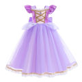 ZEBF--Rapunzal Girl Princess Dress Cosplay Tangled Halloween Birthday Party Vestido Kids Birthday Costume. 