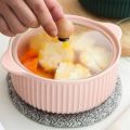 Techmanistan Nordic Ceramic Soup Bowls With Glass Lid Handles Dessert Noodle Pot, Large Soup Bowl With Lid Ceramic Instant Noodle Bowl. 