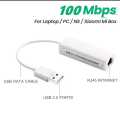 USB to RJ45 Lan network ethernet adapter card USB ethernet adapter 10/100Mbps network card connector for PC Laptop Windows. 