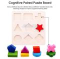 Wooden Geometric Shapes Puzzle - Multicolor Kids Early Educational Toys. 