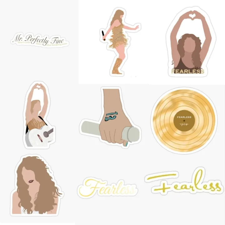 25pcs%20FEARLESS%20sticker%20pack%20based%20on%20taylor%20swifts%20album%20love%20story%20golden%20debut%20enchanted%20aesthetic%20yellow%20music%20cute%20dainty%20-%20Image%205