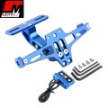 Tail Tidy CNC Adjustable Short Motorcycle Tail With Indicators & Number Plate Holder With Ultra Bright 3 Smd Light Sleek Design For Motorcycle - 3 Color Option - Red, Black, Blue - Universal fitment eg Derbi, Honda, Yamaha etc - Motex Auto Line. 