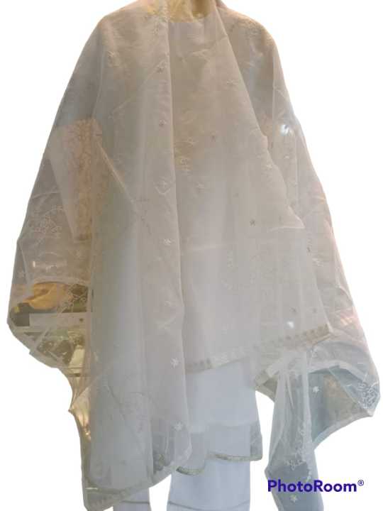 white color suit stitched suit for women 3pics suit