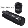 HR SERVICES ANKLE WEIGHTS 8 KG x 8 KG = 16 KG, Pair Weight Bearing Ankle wrist Strap Leg Strength Resistance Bands for Speed Training Running Exercise Workout Fitness Band. 