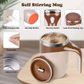 Automatix Self Stirring Coffee Mug, Automatic Magnetic Stirring Coffee Cup, 380mL Auto Mixing Mug with Lid, Rechargeable Magnetic Coffee Mug, Electric Smart Mixer Coffee Cup, Stainless Steel Self Mixing Coffee Cup, Portable Stirring Cup. 