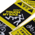 DONT TOUCH MY BIKE Bicycle Decorative Warning Sticker Waterproof Decal Yellow. 