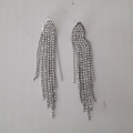Elegant & Unique Design Earrings with Silver Tassels For Girls - Long Fashion Shiny Earrings Party Jewelry Gifts For Ladies & Womens. 