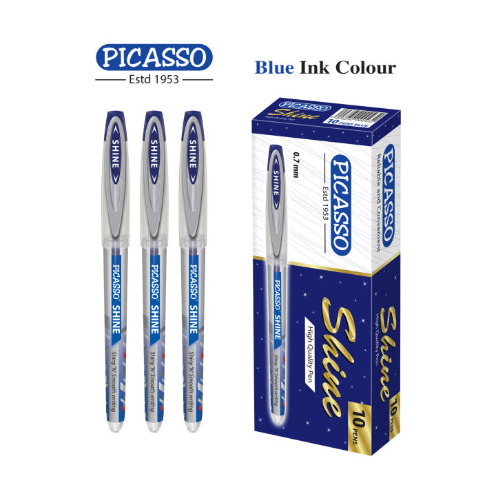 Picasso High Quality Shine Ball Pens 10 Pcs Packet