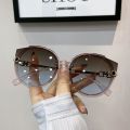 2022 New Vintage Cat Eye Round Sunglasses Women's Korean Version Metal Rimless Gradient Sun Glasses Luxury Shades UV400. 