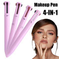 4 In 1 Makeup Pen Waterproof Eyebrow Pencil Long Lasting Lip Liner Highlight Lying Silkworm Eyeliner Pen Cosmetic Tool. 