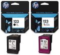 HP 123 Cartridges Set Black & Tri-Color Combo Pack Original. 