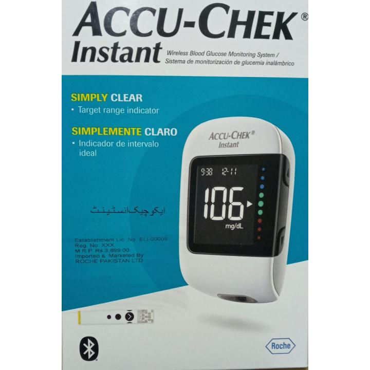 Accu Check Instant Glucometer with 10 strips Life time time warranty