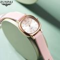 ZUNPAI Women's Watch, Waterproof Stainless Steel Square Wristwatch. 