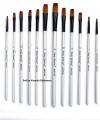 Professional Fine Tip Paint Brush Set Round Pointed Tip Nylon Acrylic Brush for Watercolor Oil Painting 12 Pieces. 