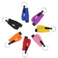 【Footprint】 Portable Car Safety Hammer Spring Type Escape Hammer Window Breaker Punch Seat Belt Cutter Hammer Key Chain. 