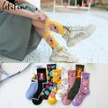 【Atoztide Store】Fashion Socks Cartoon Elephant Strawberry Lips Unique Funny Design Happy Socks Winter Street Skateboard Sox. 