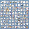 100PCS/set Cartoon Cute Line Dog In The Book Stickers DIY Graffiti Decal Sticker Brave. 