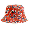 Queen's Hats Men Women British Bucket Hat Union Jack Reversible. 