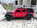 1:36 Wrangler Jeep Rubicon Diecast Model light and sound (openable Doors+Truck+Hood). 