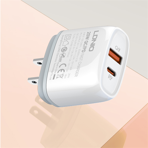 LDNIO Q229 20 w phone charger head rts fast shipping mobile phone charger type c 20w type c and usb a power charger - LDNIO Q229 20W PD+QC3.0 Fast Charger - pd charger - charger for iphone, samsung, oppo, vivo, oneplus, Mi, and others, charger, -