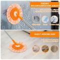 360° Rotating Round Shape Extendable Microfiber Mop For Floor Cleaning | Adjustable Stick Mop Cleaning Accessories for Home. 
