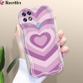 Jizetin for OPPO A15 A15S Back Cover Colorful Love Cream Wavy Edge Soft Silicone Phone Case. 