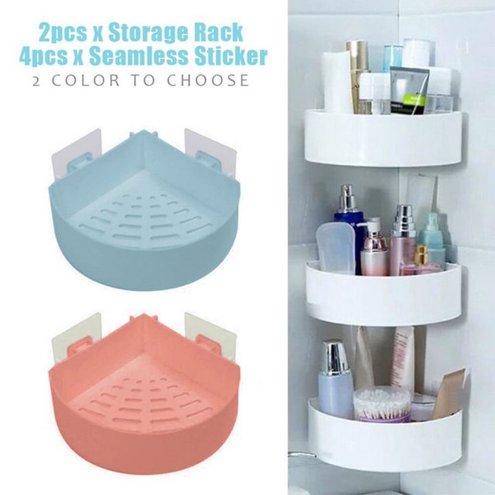 1PC Plastic Corner Storage Rack Suction Cup Bathroom Plastic Suction Cup Bathroom Kitchen Corner Storage Rack Organizer Shower Shelf