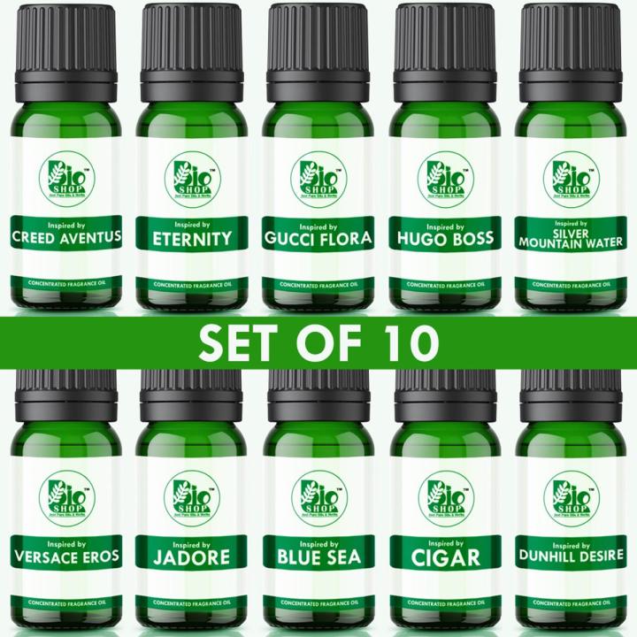 Set of 10 Fragrance oil for Aroma Oil for Diffuser | Scent oil for Humidifier and Perfumes, Candle or Soap Making | Concentrated Perfume Oil