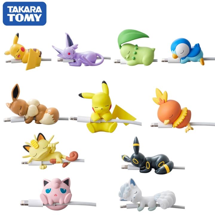 Cartoon Anime Figure Pikachu Eevee Umbreon Cable Protector Usb Line Earphone Cable Protector Charger Cartoon Bite Data Line Toy