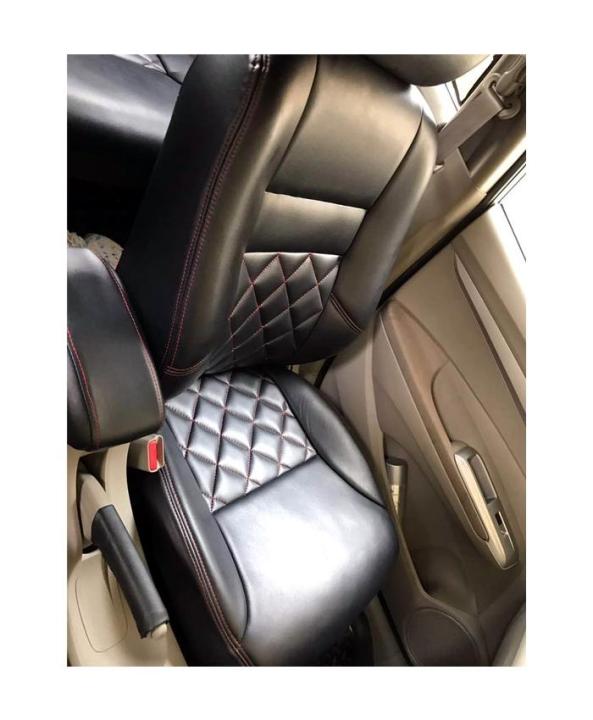 Honda City Seat Covers Black with Red Stitching - Model 2015-2017