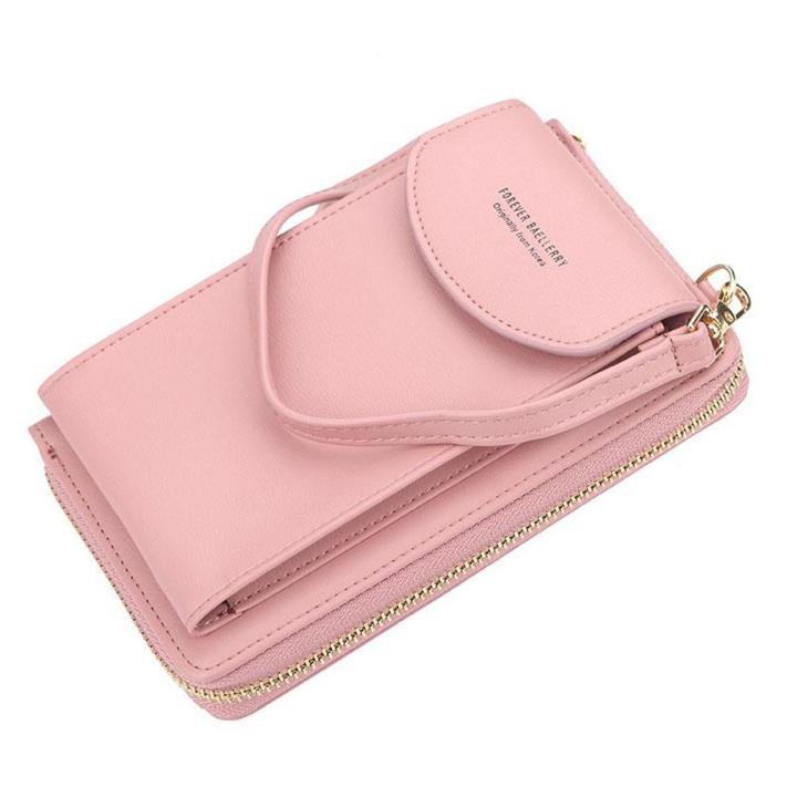 【BestGO】Forever Baellerry Woment Wallet Vertical Mini Mobile Phone Wallet Cards Money Coin Purse Crossbody Shoulder Bags