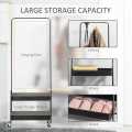 Garment Rack with 2-Tier Shelves, Clothes Coat hanger, Clothing Hallstand Coat shoes organizer storage rack trolley 2-in-1 ,In best and original quality. 