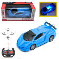 Remote Control Lamborghini Model Car Toy with Lights for Adults and Kids As Birthday Gift - 1:20 Scale - Car Size 7 Inches - Blue. 