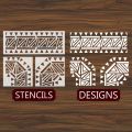 Pack of 3  Inlays Stencil For wall Painting Art DIY Home Decor, Album Crafts and Canvas. 