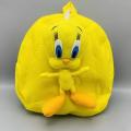 Yellow Color Tweety Bird Plush Backpacks School Bag Stuffed Cartoon Character Bag for Children. 