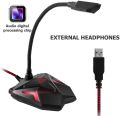 Voice Desktop USB Microphone Stand for Computer Laptop PC G55 Gaming Microphone Stand Omnidirectional Adjustable USB Wired Studio Mic. 