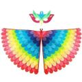 Kids Cosplay Costume Stage Performance Owl Peacock Wings Bird Felt Cape with Mask for Girls Boys Halloween Party Cloak. 