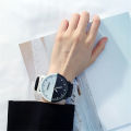 1 Pair Candycat Men Women Lover Couple Watches Fashion Black White Students Simple Retro Quartz Student Watches Large Dial Round Shape Girls Boys Wristwatches. 