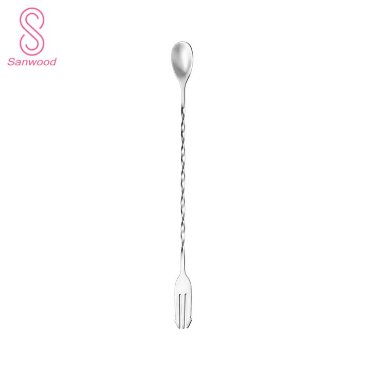 Burr-free Handle Spoon Premium Stainless Steel Bar Spoon for Cocktails Drinks Long Stirring Spoon for Tea Coffee Juice Ice Cream High Quality Drink Stirrers Comfortable Drink Spoon