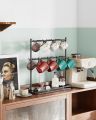 Coffee Mug Holder for Countertop, Tea Cup Holder, 14-Hook Mug Tree Rack for 14 Cups, 2 Tier Mug Display Stand with Heavy Duty Metal Base, Cup-Mug Organizer. 